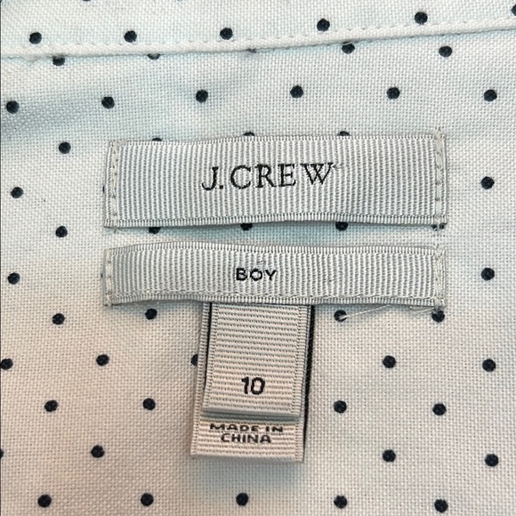 J. Crew Women’s Blouse / Button-down Shirt Sz 10 Cream w/ Black Dots 100% Cotton - Picture 2 of 14